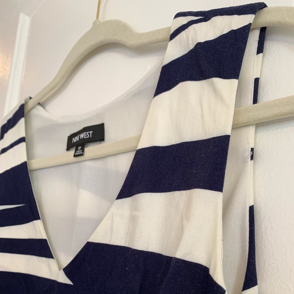 Work Formal Navy and Cream 6P Nine West Dress